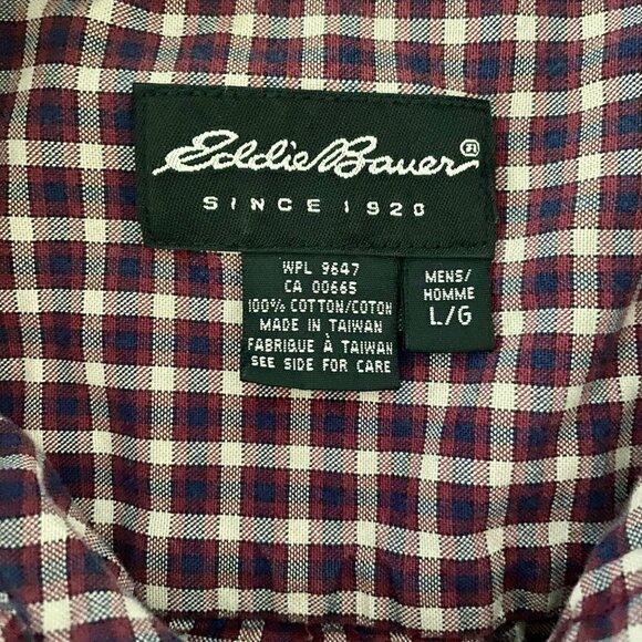 Eddie Bauer Long Sleeve Cotton Button Down Shirt Men's Large - Picture 6 of 8
